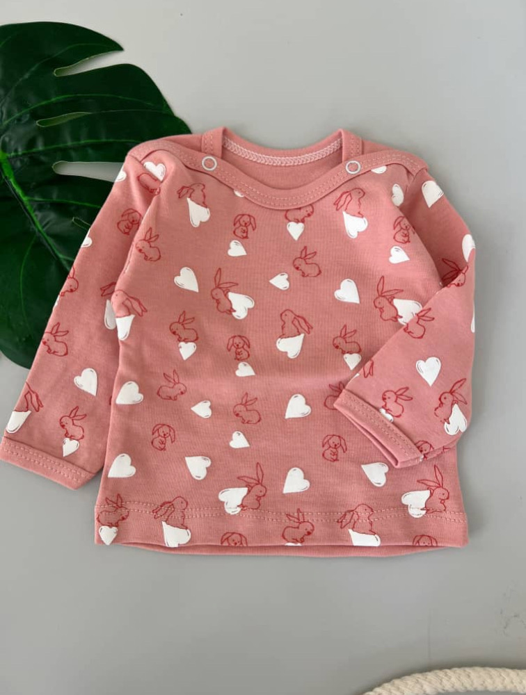 سرویس باز دخترانه قلب و خرگوش (بلوز آستین بلند)