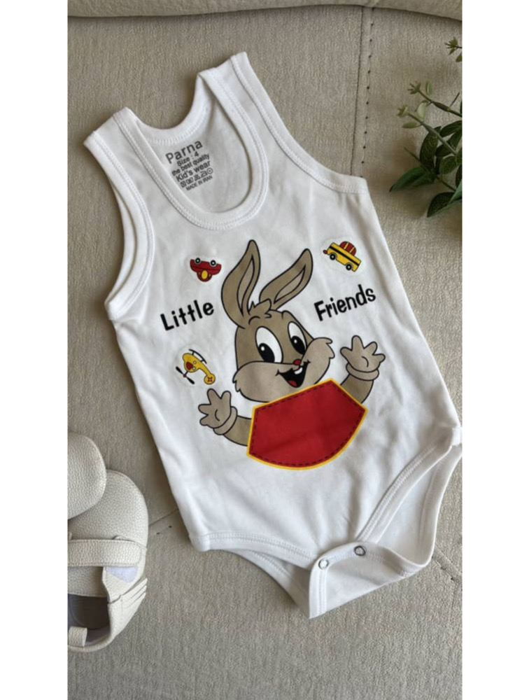 زیردکمه رکابی سفید طرح خرگوش