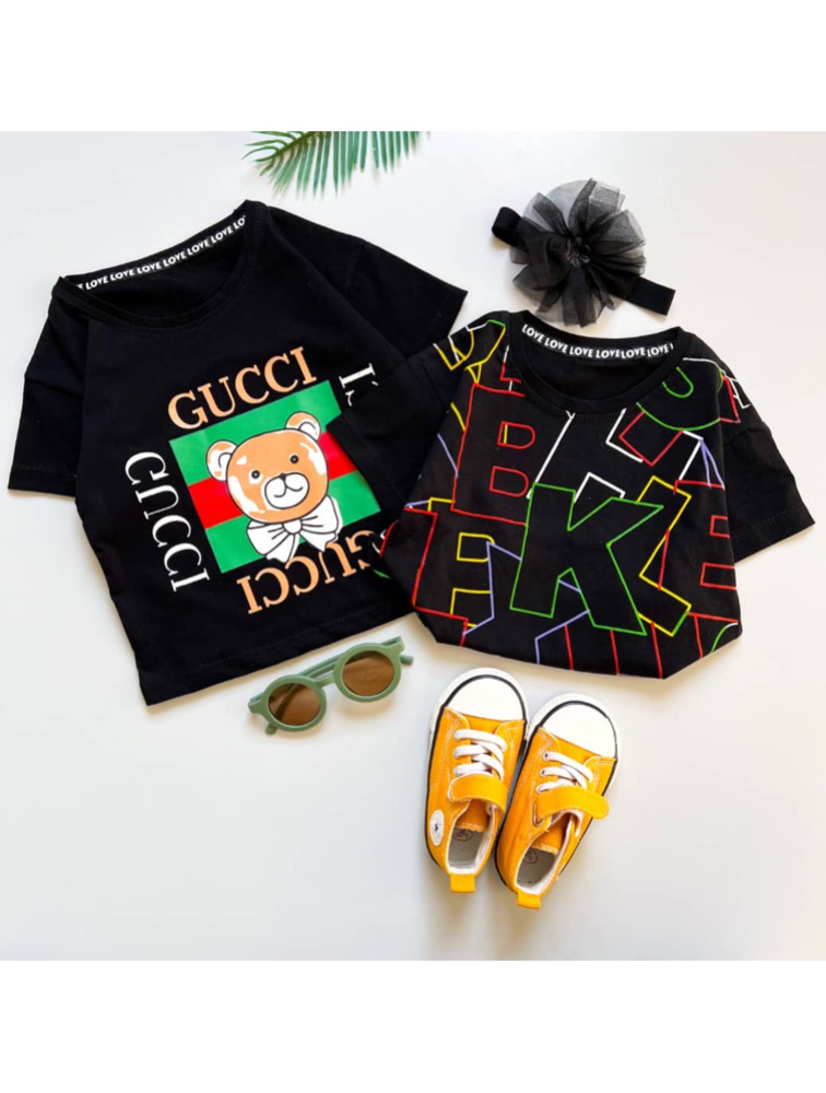 تیشرت مشکی طرح دار