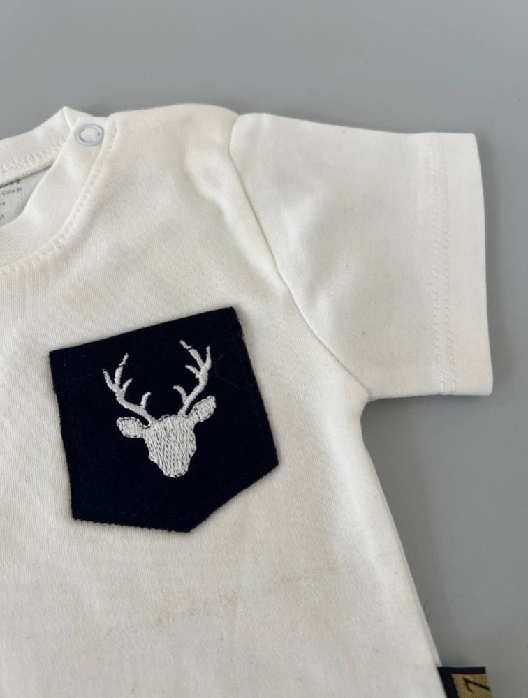 سرویس باز طرح گوزن (زیردکمه آستین کوتاه)