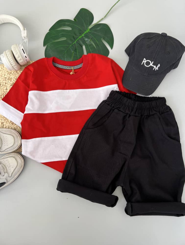 ست تیشرت شلوارک سه رنگ