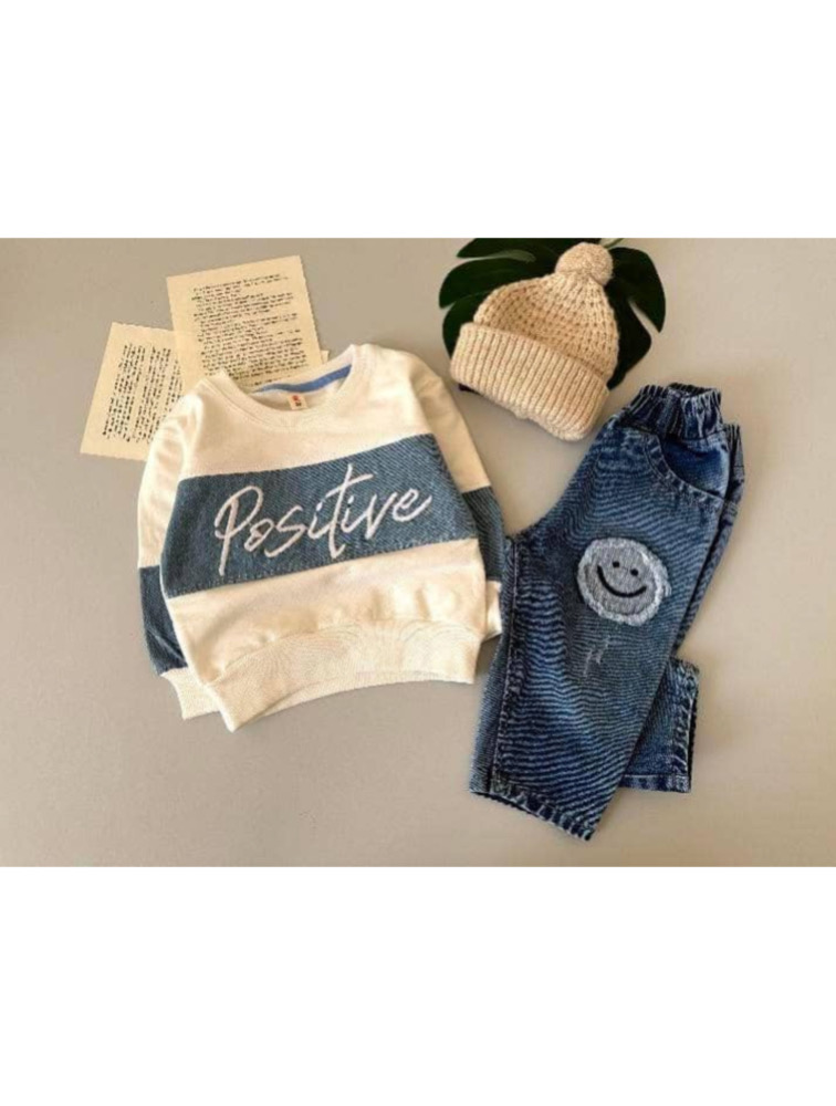 دورس سفید ترکیب جین طرح نوشته