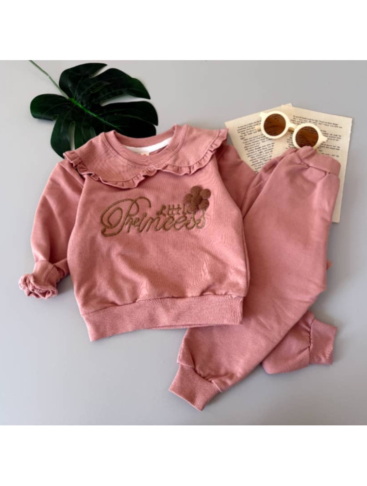 ست دورس و شلوار گلدوزی شده صورتی