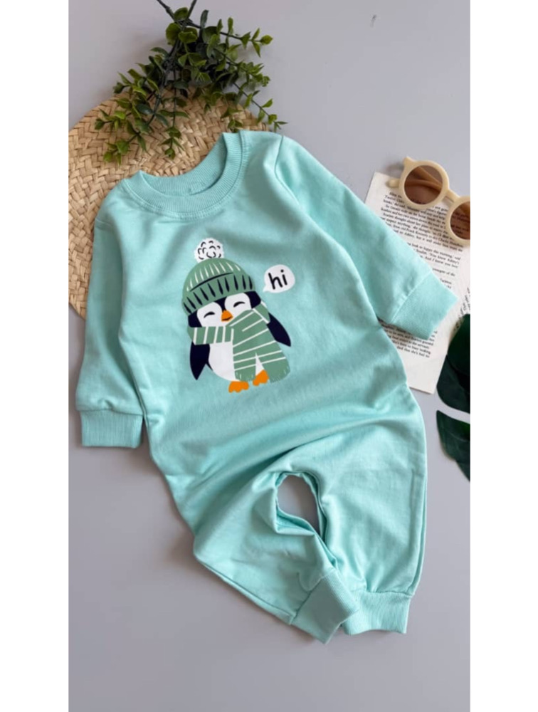 سرهمی سبزآبی طرح پنگوئن