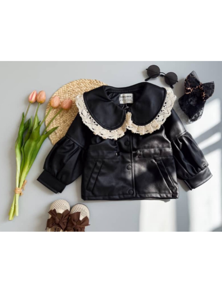 کت چرم دخترانه مشکی