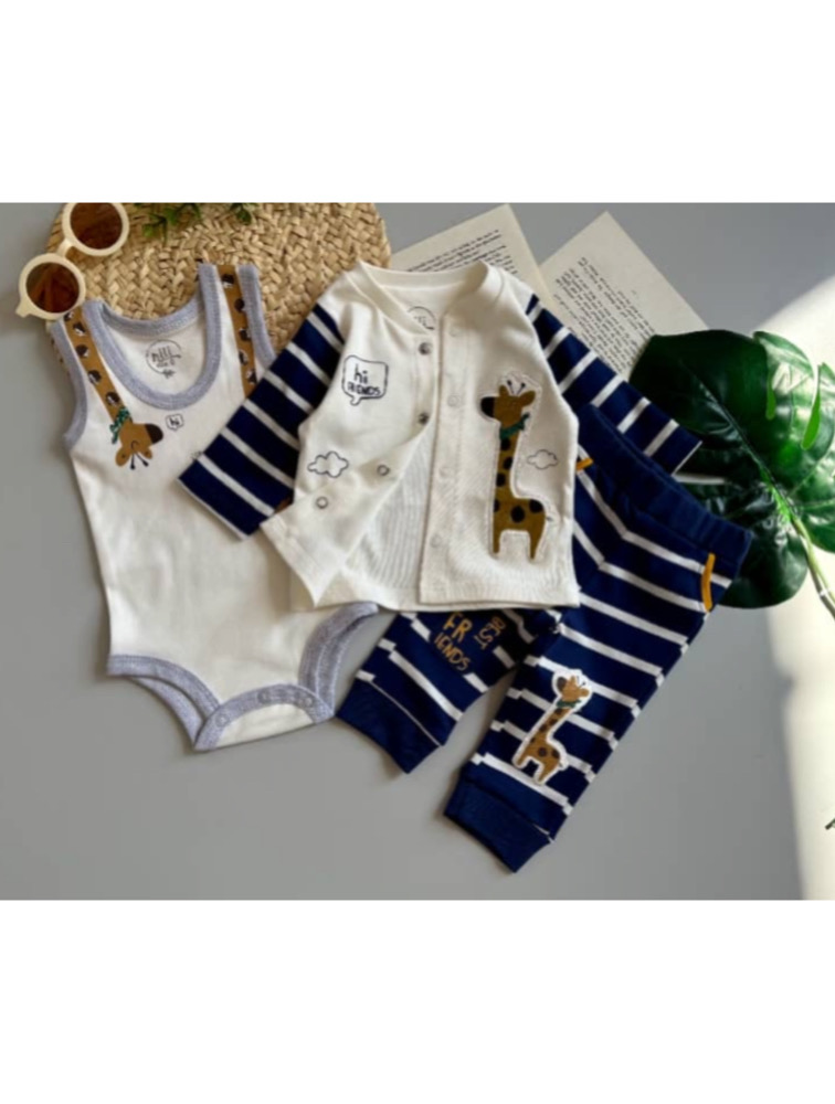 سه تیکه نیلی طرح زرافه