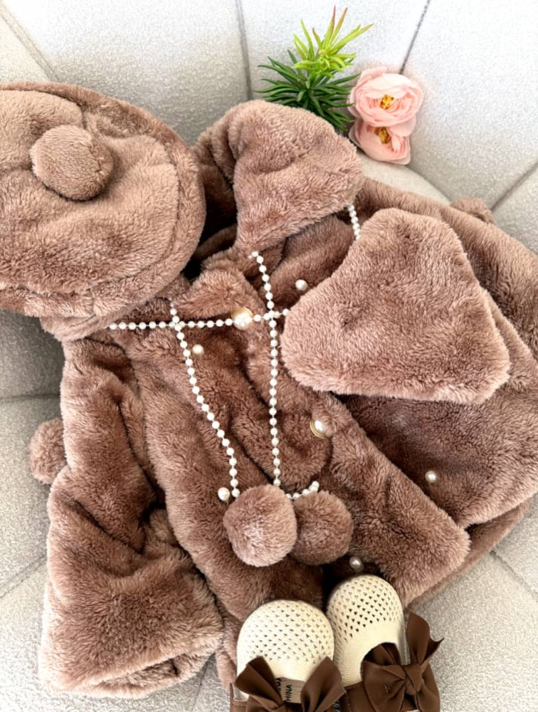 شنل خز قهوه ای روشن