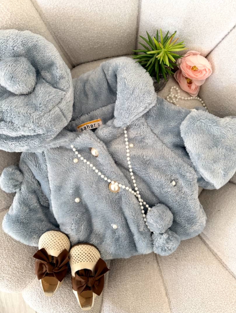 شنل خز آبی غبار آلود