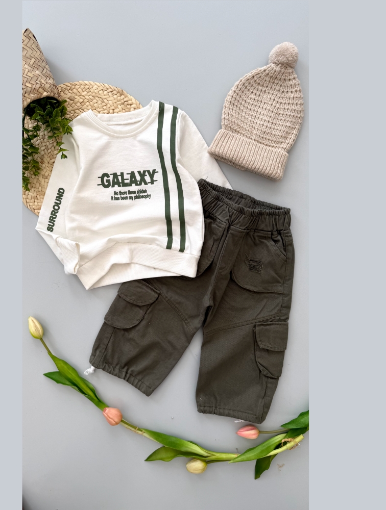 ست دورس شلوار کارگو سبز