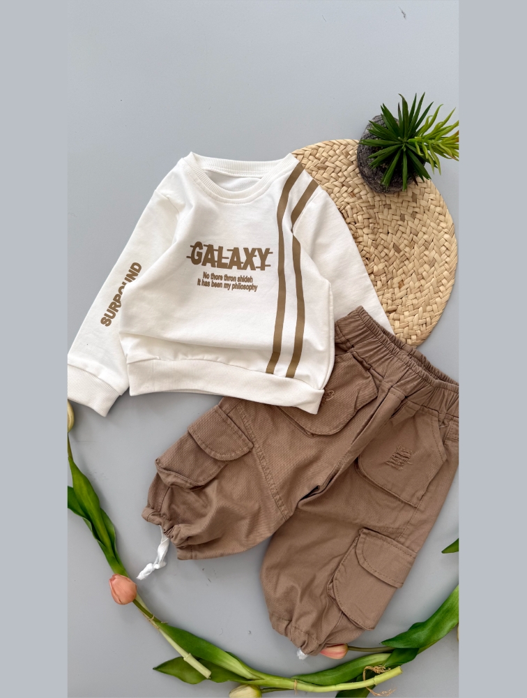 ست دورس شلوار کارگو نسکافه ای