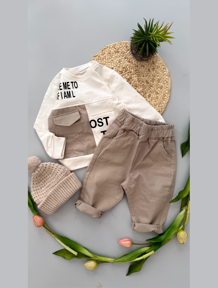 ست دورس شلوار مام کرم