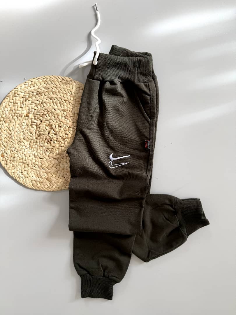 شلوار اسلش خانگی سبز زیتونی تیره