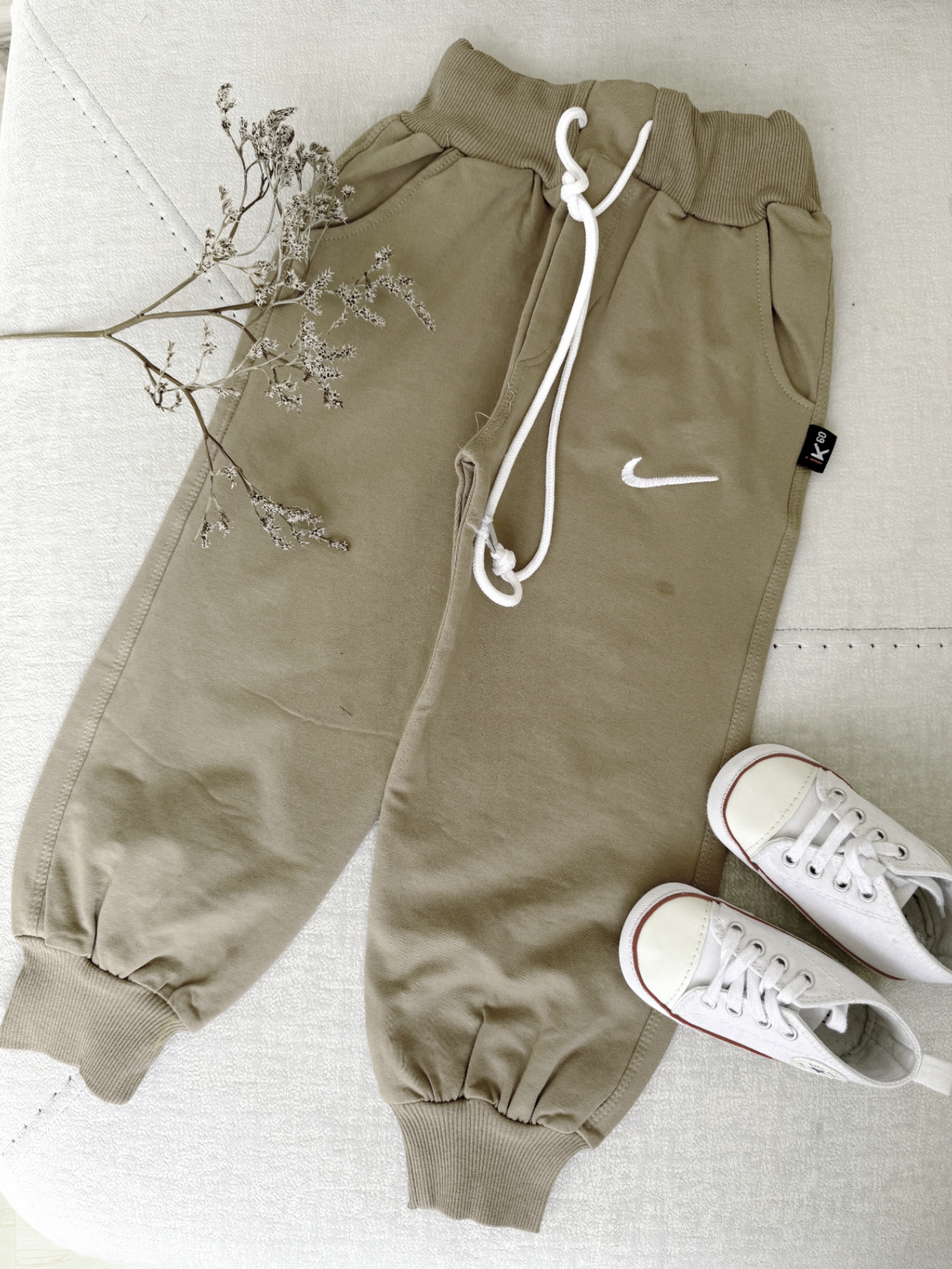 شلوار اسلش خانگی زیتونی