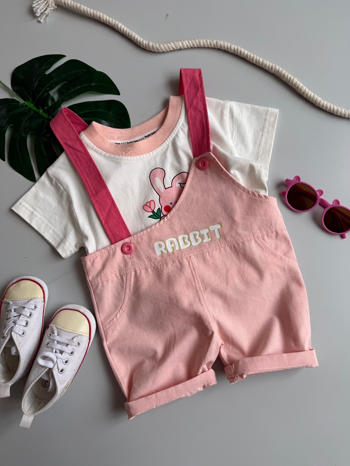 ست تیشرت و بیلر شلوارکی خرگوش